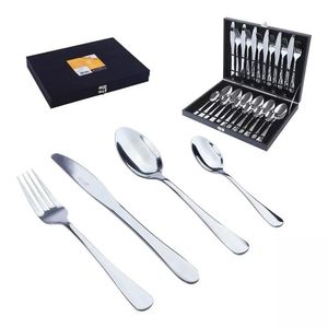 Kit Faqueiro Maleta Premium 24 Peças Conjunto Talheres Inox Estojo Madeira