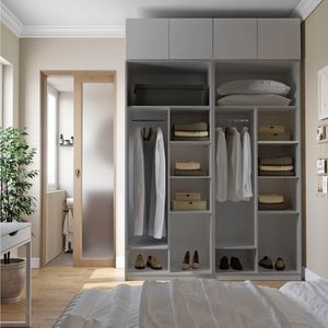 Guarda-roupa Modulado 4 Peças 4 Portas Jade Cabecasa Madeiramadeira Cinza Urbano