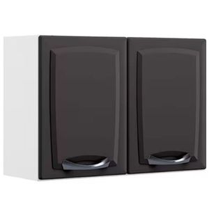 Armário Aéreo Duplo Itatiaia New Premium 2 Portas E 1 Pratel Branco Com Grafite