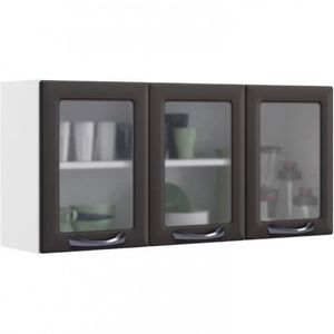 Armário Aéreo Triplo Itatiaia New Premium 3 Portas E 2 P Pra Branco Com Fúcsia