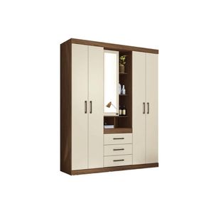 Guarda Roupa Solteiro 5 Portas E 3 Gavetas Havana Star 5.3 Jatoba-areia