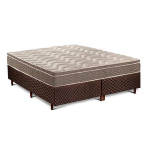 Cama Box King: Colchão Espuma D33 Paropas - Anatômico Confort Ultra Firme + Base Crc Fantasy Brown(193x203)