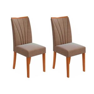 Cadeira De Cozinha Apogeu Kit 2 Un Amendoa-suede Animale Bege - Lopas