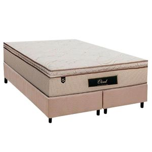 Conjunto Box King: Colchão Molas Luckspuma Masterpocket Cloud + Base Crc Suede Clean(193x203)