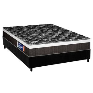 Conjunto Box Casal: Colchão Anatômico Plumatex D33 - Selectus + Base Crc Suede Black(138x188)