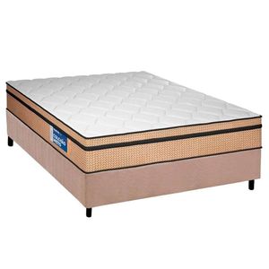 Conjunto Box Casal: Colchão Anatômico Plumatex D45 - Selectus + Base Crc Suede Clean(138x188)