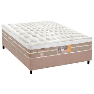 Cama Box Casal Colchão Molas Ensacadas Castor Pocket Silver Star Air + Base Crc Suede Clean(138x188)