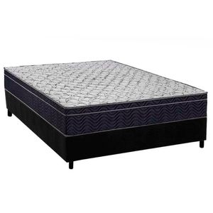 Conjunto Box Casal: Colchão Anatômico Ortobom D45 - Airtech 150 + Base Crc Suede Black(138x188)