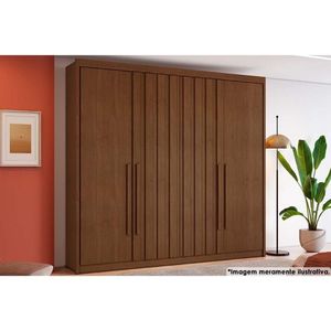 Guarda Roupa Solteiro 4 Portas 2 Ripadas E 4 Gavetas Grécia Cacau Conquista