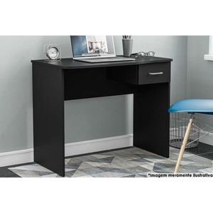 Mesa De Computador Arapei 1 Gaveta Preto - Politorno