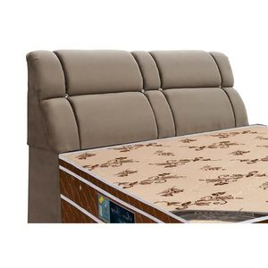 Painel De Cama Box Estofada King King Imperador Marrom-bege - Simbal