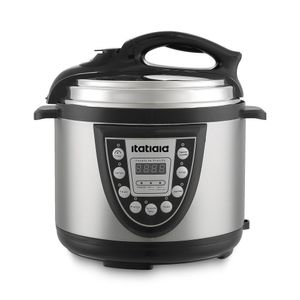 Panela De Pressão Elétrica Digital 5 Litros Midi 900w Inox Com Preto