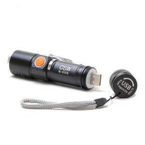 Mini Lanterna Tática Com Zoom Recarregável Cor Da Luz Branco