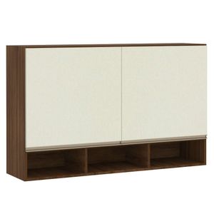 Armário Para Cozinha 120 Cm 2 Portas Dourado Com Kashmir