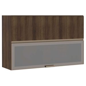 Armário Aéreo 120cm 2 Portas Prata Dourado C/ Dourado