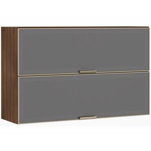 Armário Aéreo 120cm 2 Portas Inox Com Prata Dourado
