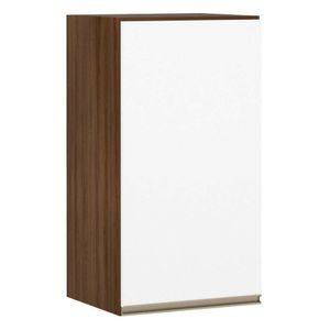 Armário Para Cozinha 35 Cm 1 Porta Dourado Com Branco Polar