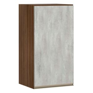 Armário Para Cozinha 35 Cm 1 Porta Dourado Com Concreto