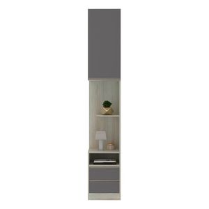 Mesa De Cabeceira Direito 2 Gavetas Prime Plus Cinza Puro
