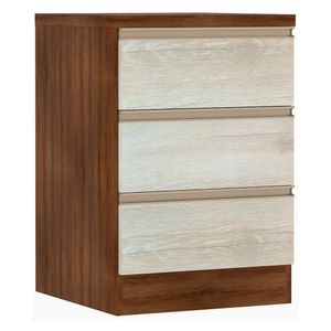 Mesa De Cabeceira 3 Gavetas 40Cm Estrutura Dourado Prime Plu