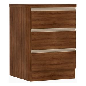 Mesa De Cabeceira 3 Gavetas 40Cm Estrutura Dourado Prime Plu