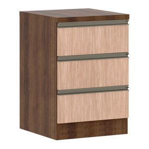 Mesa De Cabeceira 3 Gavetas 40Cm Estrutura Dourado Prime Plu