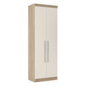 Guarda Roupa 2 Portas 2 Cabideiros 2 Prateleiras Avelã Rústico
