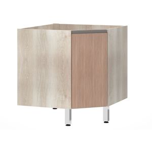 Balcão Sem Tampo Canto Diagonal Luciane Luci Legno Crem e Cumaru