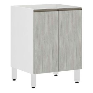 Balcão Sem Tampo 60cm Branco Com Concreto