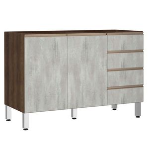 Balcão De Pia Sem Tamp 120cm Jade Com Concreto