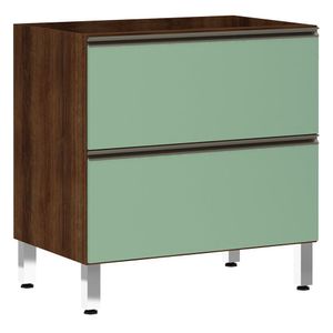 Balcão Sem Tampo 80cm Misto Basculante Jade Com Verde Jade