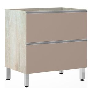 Balcão Sem Tampo 80cm Misto Basculante Lis Legno Crem e Connect
