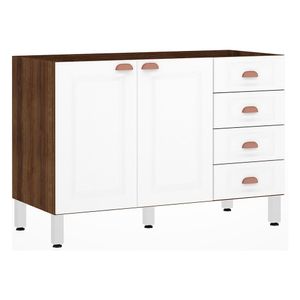 Balcão De Pia Sem Tamp 120cm Safir e Branco Pet