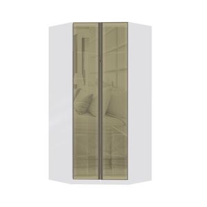 Guarda Roupa Modulado Canto 2 Portas 111,9cm Branco Bronze