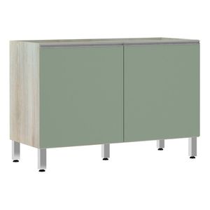 Balcão De Pia Sem Tamp 120cm Lis Legno Crem e Verde Jade