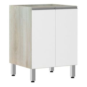 Balcão Sem Tampo 60cm Lis Legno Crem e Branco Mat