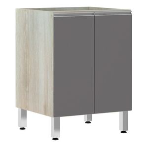 Balcão Sem Tampo 60cm Lis Legno Crem e Cinza Puro