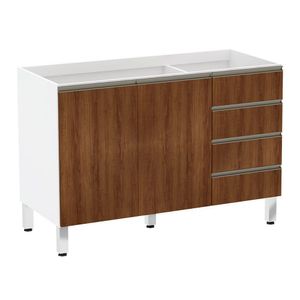 Balcão De Pia Sem Tamp 120cm Branco Com