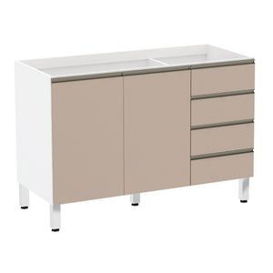 Balcão De Pia Sem Tamp 120cm Branco Com Connect
