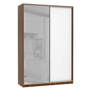 Guarda Roupa 2 Portas 159Cm Dourado Com Branco Mat