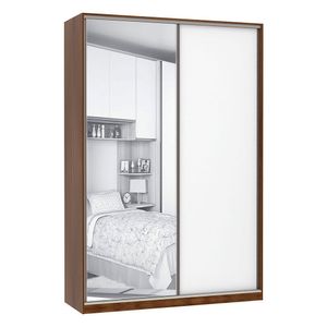 Guarda Roupa 2 Portas 159Cm Dourado Com Branco Mat