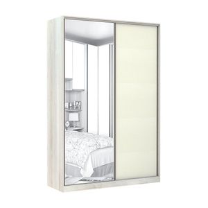 Guarda-roupa 2 Portas De Correr 160Cm Crema Com Kashmir