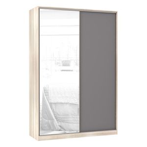 Guarda-roupa 2 Portas De Correr 160Cm Crema Com Cinza Puro