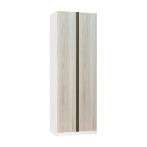 Guarda Roupa Modulado 2 Portas 80cm Branco Com Legno Crema