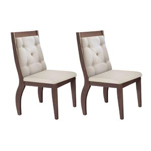 Kit 2 Cadeiras Sala Jantar ágata 2 Un Café-suede Creme - Rufato