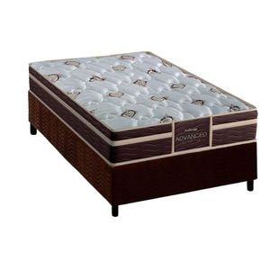 Conjunto Box Solteiro Colchão Anatômico Probel Colchão D33 Firmepedic Prodormir Advanced Tech1500 Plus Brown + Base Crc Suede Brown(78x188)