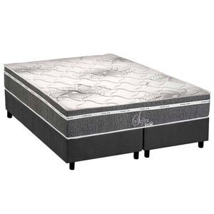 Conjunto Box Queen Colchão Molas Polar Superlastic Safira + Base Crc Suede Gray (158x198)