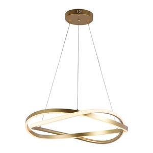 Lustre Pendente Nordecor Euni Odi 2874 60cm Dourado Fosco Led Bivolt