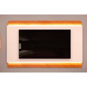Painel Home Para Tv Até 75 Polegadas Nadine Com Led 219x136cm Off White-freijó - Dj Móveis