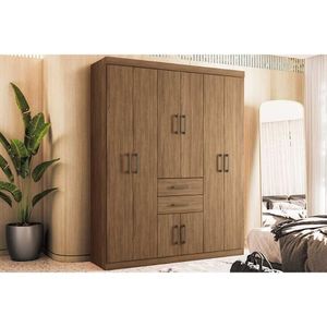 Guarda Roupa Casal 8 Portas E 2 Gavetas Verona 8.2 Jatobá